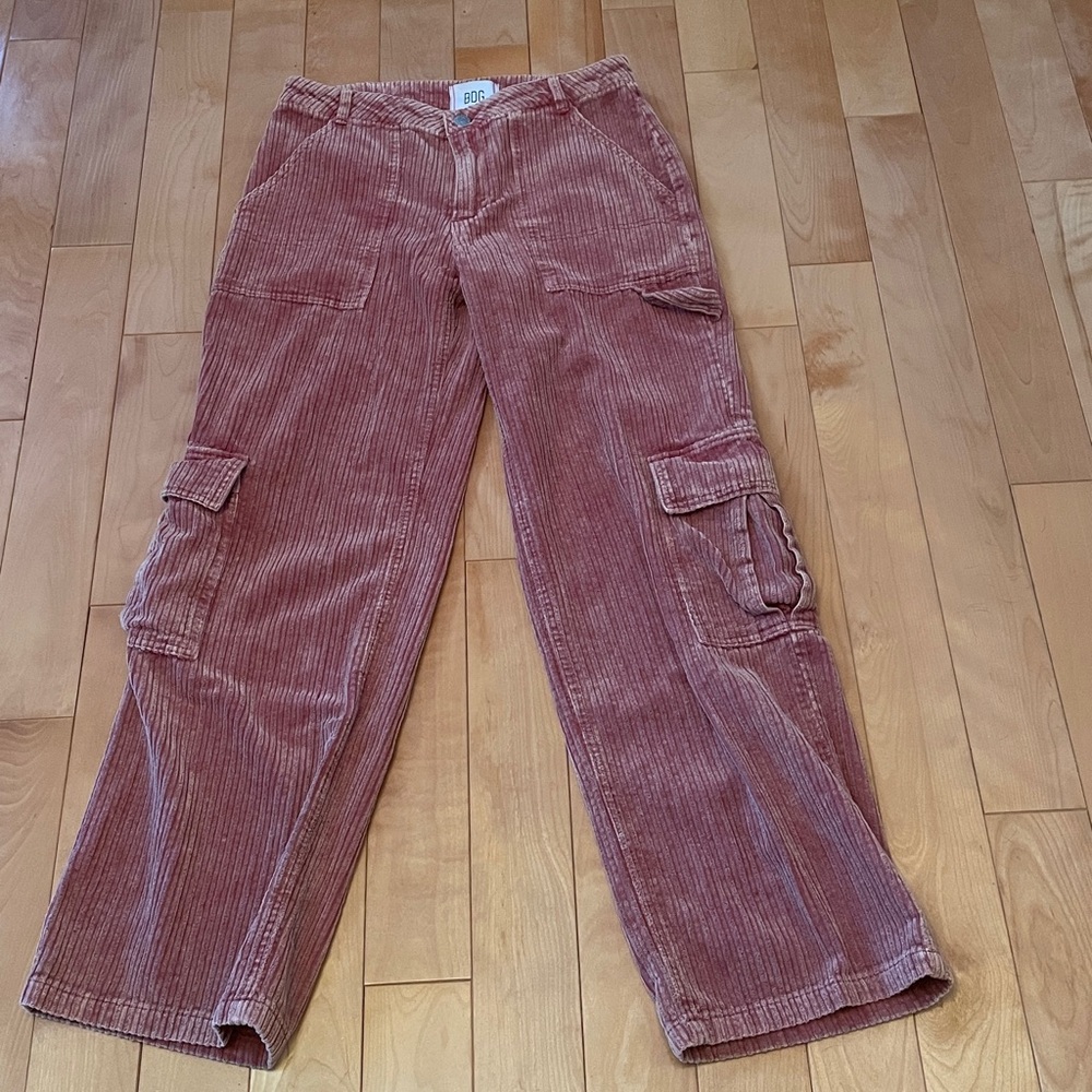 Wide-Wale  Corduroy Red Cargo Jeans Size 27